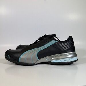 Puma Running Shoes Womens Size 9 Sneakers Black Silver Aqua‎ Comfort Athletic